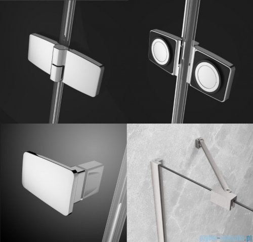 Radaway Fuenta Kdj+S kabina 100x80x100cm lewa chrom połysk szkło przejrzyste 1384052-01-01/1384021-01-01L/1384052-01-01