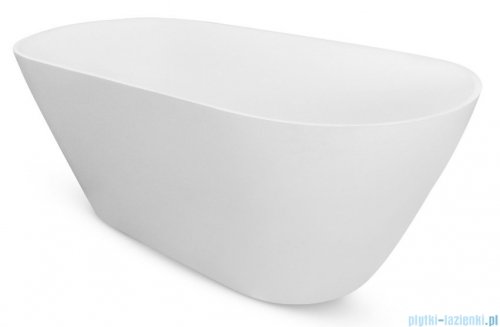 Besco Moya Matt 170x72cm wanna wolnostojąca biała matowa konglomeratowa + syfon klik-klak złoty czyszczony od góry #WMMB-170MKG