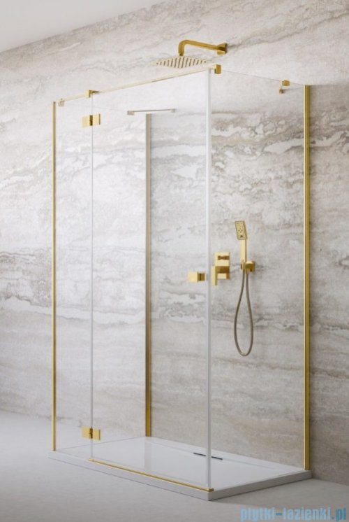 Radaway Essenza Gold Kdj+S kabina 75x120x75cm lewa złoty połysk szkło przejrzyste 1384049-01-01/1385024-09-01L/1384049-01-01