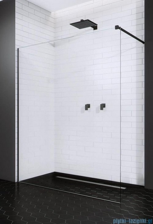 Radaway Modo X Black II kabina Walk-in 125x200 szkło przejrzyste 10mm 389325-54-01