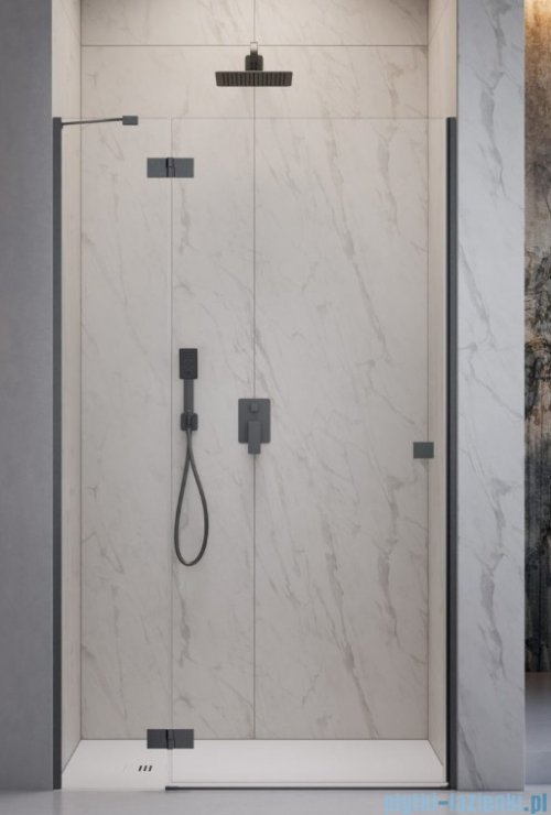 Radaway Essenza 8 Brushed GunMetal Dwj drzwi wnękowe 130cm lewe szczotkowany grafit/szkło przejrzyste 10480812-01-01L/10460437-92-01L