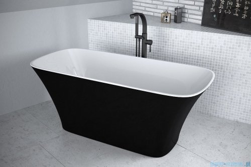 Besco Assos B&amp;W 160x70cm wanna wolnostojąca biało-czarna