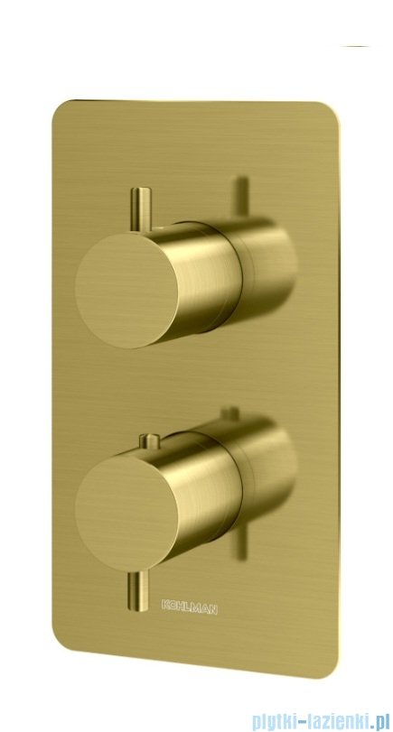 Kohlman Axel Brushed Gold podtynkowa bateria termostatyczna wannowo-prysznicowa z dwoma wyjściami złoto szczotkowane QW432AGDB