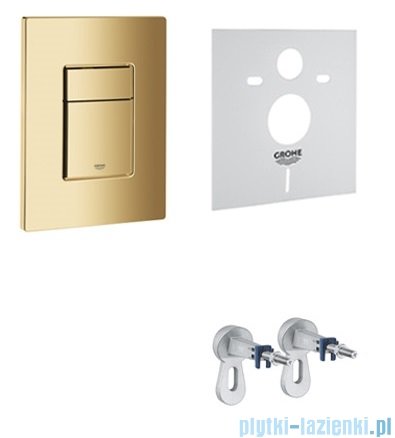 Omnires Grohe Rapid stelaż podtynkowy do WC zestaw 4w1 przycisk złoty RAPIDSETGL 