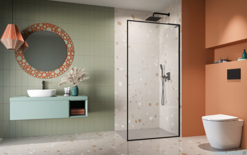 Radaway Modo F SL Black II kabina Walk-in 120x201,6cm prawa Czarna szkło przejrzyste 10419124-54-01R