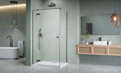 Radaway Essenza Kdj Brushed GunMetal kabina 80x70cm lewa szczotkowany grafit 1385043-92-01L/1384048-01-01