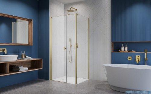 Radaway Nes Kds I Brushed Gold kabina 140x70cm lewa szczotkowane złoto 10023140-99-01L/10043070-99-01