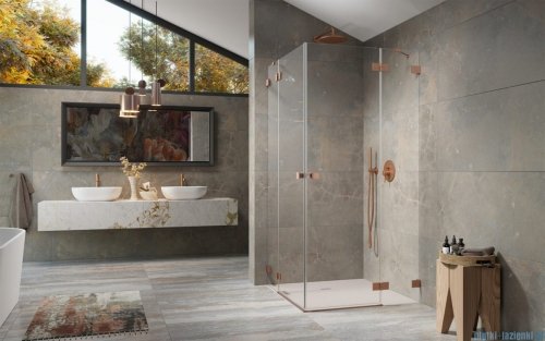 Radaway Essenza Pro Brushed Copper Kdd kabina 90x80cm szczotkowana miedź 10096090-93-01L/10096080-93-01R