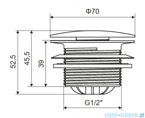 Excellent Korek klik-klak do wanien wolnostojących czyszczony od góry miedź szczotkowana ARIN.3485.01CB