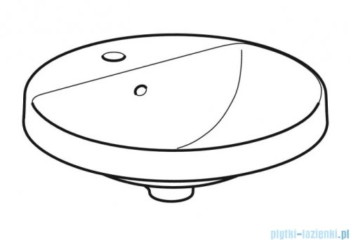 Geberit VariForm Umywalka okrągła z półką z otworem na baterię 48cm szkliwiony spód KeraTect 500.705.00.2