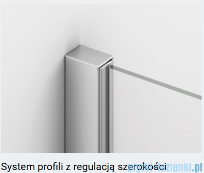 Ronal ANNEA AN13 Drzwi jednoczęściowe ze ścianką stałą w linii 90x200cm prawe nikiel szczotkowany AN13D09002507