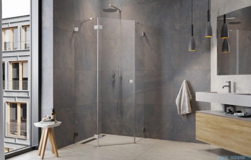 Radaway Essenza Ptj Brushed Nickel kabina pięciokątna 100x80cm lewa szczotkowany nikiel 1385010-91-01L/1385055-01-01