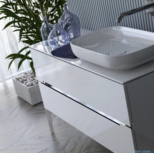 Oristo Silver Uni szafka podumywalkowa wisząca 120x50x46cm biały połysk OR33-SD2S-120-1-V3