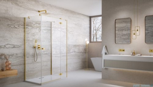 Radaway Essenza Gold Kdj+S kabina 75x110x75cm prawa złoty połysk szkło przejrzyste 1384049-01-01/1385023-09-01R/1384049-01-01