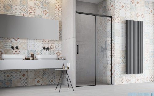 Radaway Idea Black 8 Dwj drzwi wnękowe 100cm prawe czarny mat/szkło przejrzyste 10330520-54-01R/10350453-01-01