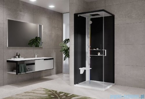 Novellini Glax 2 2.0 kabina z hydromasażem hydro plus 80x80 lewa biała G22GF80SM1L-1UH