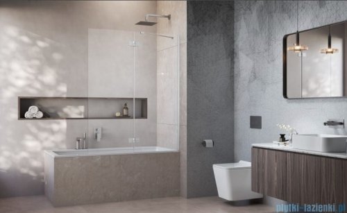 Radaway Essenza Brushed Nickel PND II parawan nawannowy 140cm prawy szczotkowany nikiel/przejrzyste 110002140-91-01R