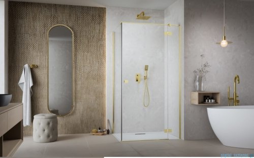 Radaway Essenza 8 Gold Kdj kabina 100x75cm prawa złoty połysk/szkło przejrzyste 10480612-01-01R/10470337-09-01R/10113075-01-01