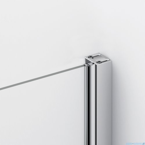 Ronal ANNEA AN13 Drzwi jednoczęściowe ze ścianką stałą w linii 120x200cm prawe srebrny połysk AN13D12005007