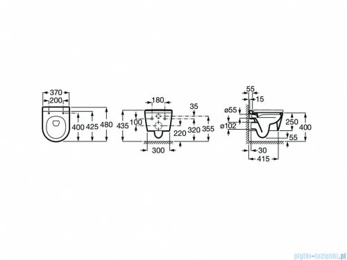 Roca Inspira Round Compacto Rimless miska wc podwieszana beżowa A346528650