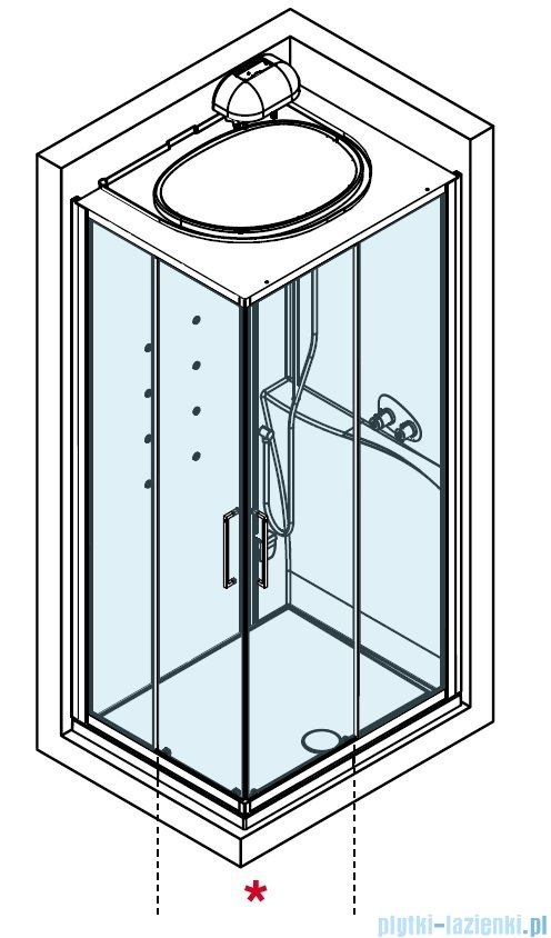 Novellini Eon standard kabina prostokątna 100x80 prawa EONA100DM-1AK