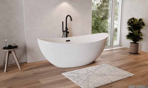 The North Bath Frigg wanna wolnostojąca z korkiem i przelewem CZARNYM180x87cm  6807B-1801OEMBL