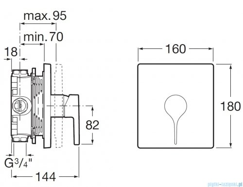 Roca Insignia bateria prysznicowa podtynkowa Chrom A5A2B3AC00