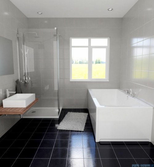 Riho Lusso 190x90cm wanna prostokątna z hydromasażem Pneumatic S2 prawa + nogi + syfon BA99-PNES2-P