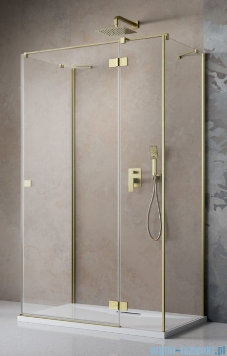 Radaway Essenza Brushed Gold Kdj+S kabina 90x80x90cm prawa szczotkowane złoto 1384050-01-01/1385021-9901R/1384050-01-01