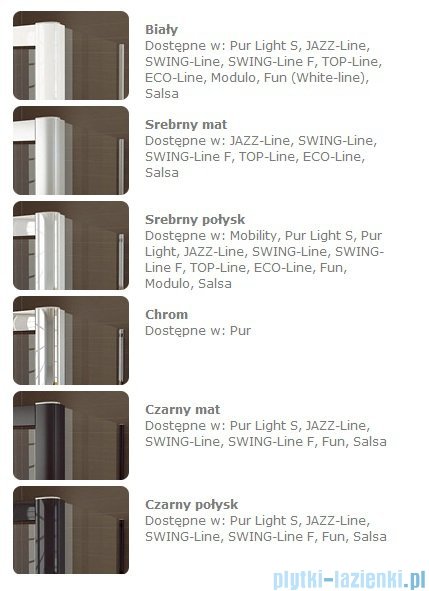 SanSwiss Top-Line TOPS4 Drzwi prysznicowe 4-częściowe 120cm profil biały TOPS412000407