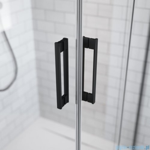 Radaway Idea Black 8 Dwj drzwi wnękowe 130cm lewe czarny mat/szkło przejrzyste 10330670-54-01L/10350603-01-01