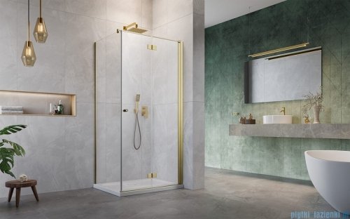 Radaway Nes KDJ B Brushed Gold kabina 90x75 prawa szczotkowane złoto 10025090-99-01R/10039075-01-01
