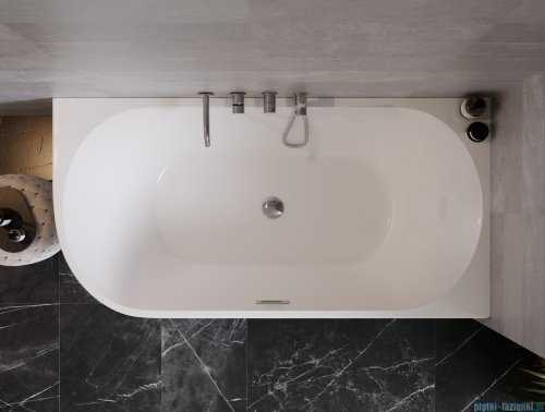 The North Bath Calia wanna wolnostojąca przyścienna prawa 170x80cm + syfon Klik-klak 6845-1701R