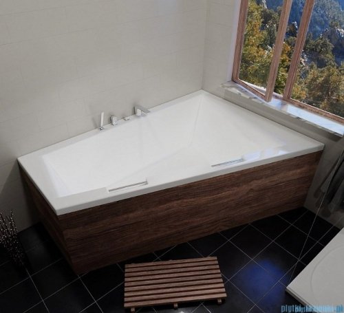 Riho Doppio wanna asymetryczna 180x130cm z hydromasażem Pneumatic lewa BA90-PNE-L