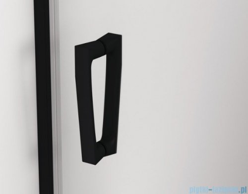 SanSwiss Cadura Black Line drzwi przesuwne 150cm jednoskrzydłowe lewe z polem stałym profile czarny mat CAS2G1500607