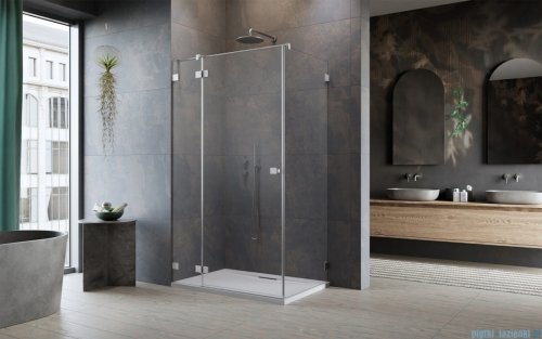 Radaway Essenza Pro Brushed Nickel Kdj kabina 80x90cm lewa szczotkowany nikiel 10097080-91-01L/10098090-01-01