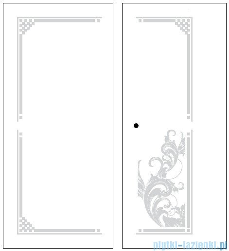 Kerasan Retro Kabina prostokątna lewa szkło dekoracyjne przejrzyste profile chrom 80x96  9143N0