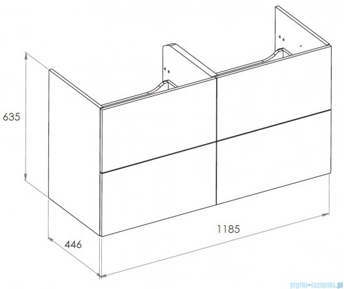 Roca Ella szafka 118x44x63 CZARNY  MAT A857772532