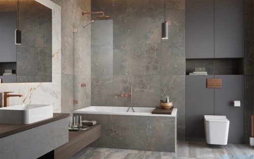Radaway Essenza Pro Brushed Copper Pnj II parawan nawannowy 70cm L/P szczotkowana miedź 10101070-93-01