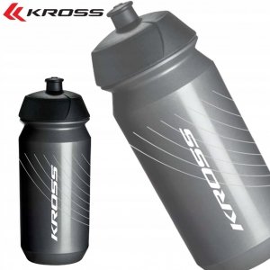 Zestaw Bidon Kross FRESH 500 ml szary + koszyk KROSS Cart czarny