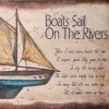 Obraz z żaglówką - Boats Sail On The Rivers - niebieski