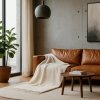 Koc Moca Design frędzle - ecru