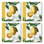 Podkładki korkowe pod kubek Cala Home - Citron - komplet 4 szt.