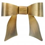Metalowa dekoracyjna kokarda – złota wstążka na magnes A