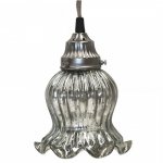 Lampa sufitowa Chic Antique Tulipan srebrna - H20/Ø13 cm
