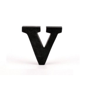 Litera ozdobna mała - V - czarna