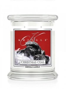 Kringle Candle - Christmas Coal - średni, klasyczny słoik (411g) z 2 knotami