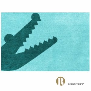 Dywanik łazienkowy Rhomtuft - Croc - niebieski morski