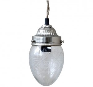 Lampa sufitowa Chic Antique szklana owalna - H16/Ø11 cm