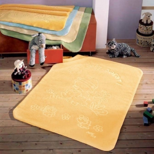 Kocyk Piel - Baby Safari 80x110 cm - żółty - SZYBKA WYSYŁKA